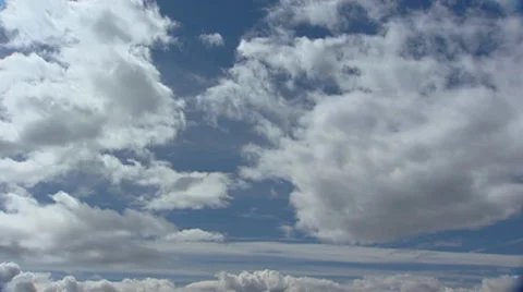 White clouds cumulus in blue sky Stock Footage 34461771