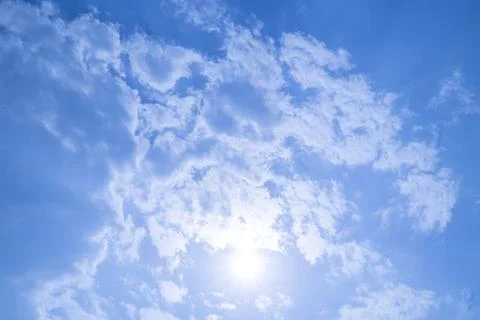 White clouds cumulus floating on blue sky Stock-Fotos