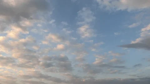 White clouds cumulus floating in sunset Stock Footage 167538679