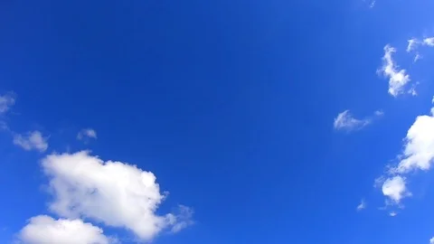 White Clouds on Deep blue Sky Time lapse Stock Footage 109397442