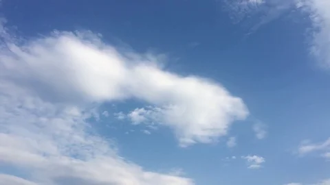  	White clouds disappear in the hot sun on blue sky. Clouds. Blue sky. Stock Footage 76211382