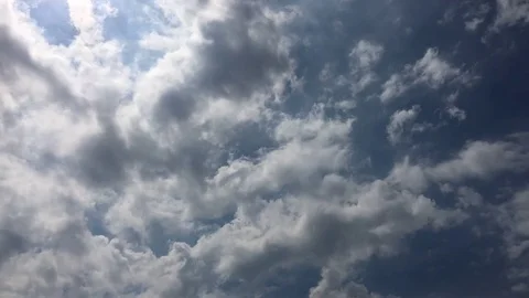 White clouds disappear in the hot sun on blue sky. Time-lapse motion clouds blue Stock Footage 76774250