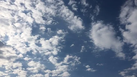 White clouds disappear in the hot sun on blue sky. Time-lapse motion clouds blue Stock Footage