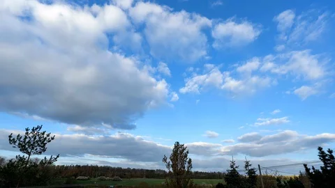 White clouds during a cloudy summer Video stock 129300009