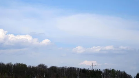 White clouds during a cloudy summer Video stock 129300327
