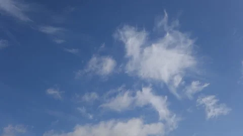 White clouds fast flying in the blue sky Stock Footage 245875074