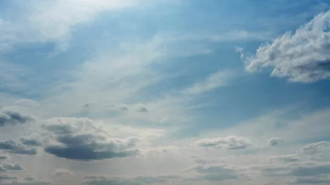White clouds fast moving on blue sky. Stock Footage 160030293