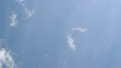 White clouds float across blue sky. Horizontal Full HD video Stock Footage 276740840