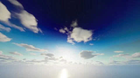 White clouds float slowly against the blue sky. Stock Footage 260405540