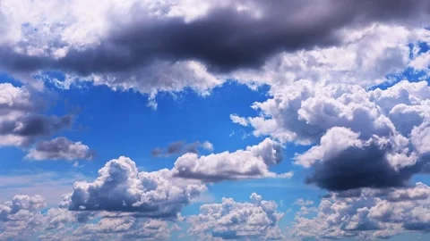 White clouds float in the wind in the rainy season. Stock Footage 201906393