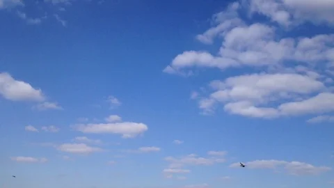 White clouds floating in the blue sky - Timelapse Stock Footage 80439766