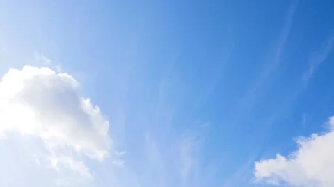 White clouds floating in the blue sky. Time-lapse Stock Footage 115084828
