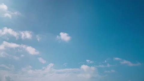 White Clouds Floating In Blue Sky 스톡 동영상 194357527