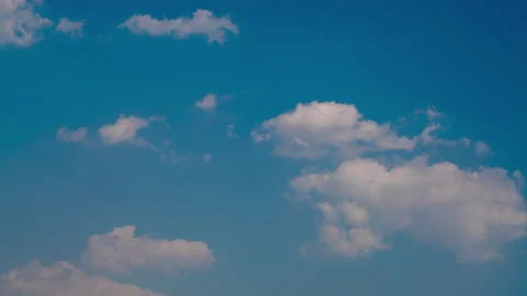 White Clouds Floating In Blue Sky 스톡 동영상 194538373