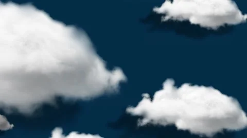 White Clouds Floating on Blue Sky Motion Animation Background Loop Stock-Footage 341601917