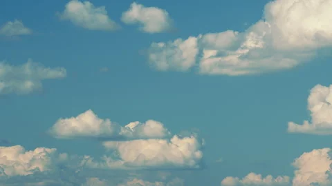 White Clouds Floating In Sky. Cloudscape Nature Background. Beauty. Cloudy Stock Footage 261182302