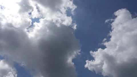 White clouds flowing in the blue sky, time lapse, hyper lapse, speedlamp_2 Stock Footage 283729650