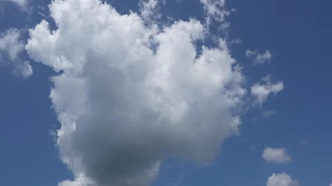 White clouds flowing in the blue sky, time lapse, hyper lapse, speedlamp_6 Stock Footage 283729771