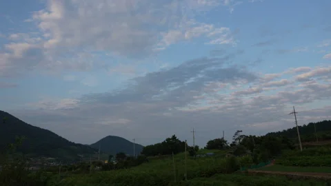 White clouds flowing in the blue sky, time lapse, hyper lapse, speedlamp_4 Stock Footage 283729869