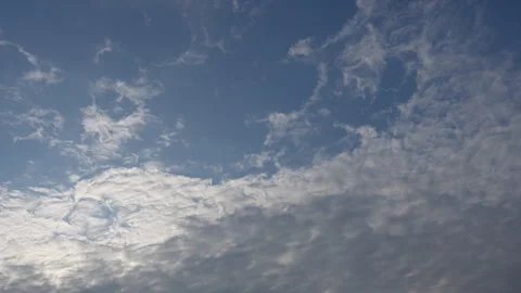 White clouds flowing in the blue sky, time lapse, hyper lapse, speedlamp_5 Stock Footage 283729928