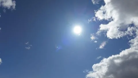 A White clouds fly in the sky 스톡 사진
