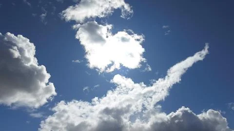 A White clouds fly in the sky Stock-Fotos