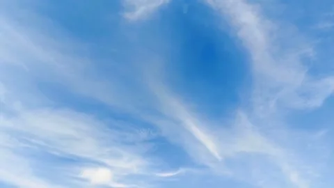 White clouds flying across the clear blue sky. Clear sky during the day. Ba.. Stock Footage 292903010
