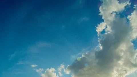White clouds flying on blue sky. Time lapse Stock Footage 74908941