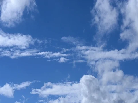 The white clouds flying on the blue sky Stock Footage 76511703