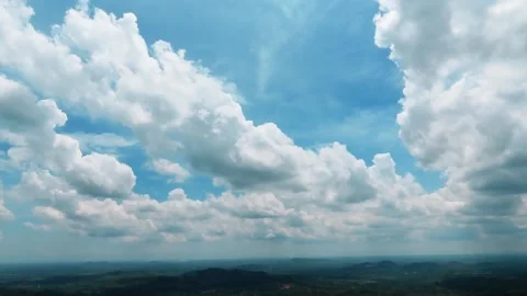 White clouds Flying On Blue Sky Stock Footage 275341711