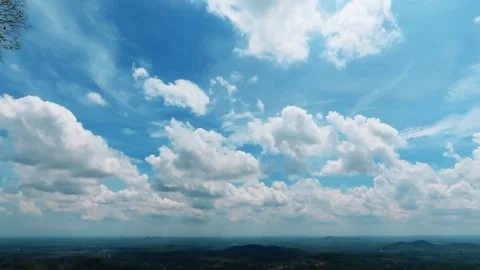 White clouds Flying On Blue Sky Stock Footage 275341712