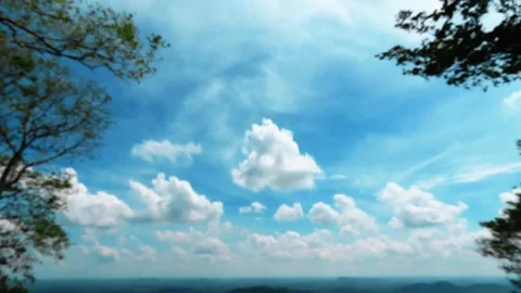 White clouds Flying On Blue Sky Stock Footage 275341730