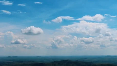 White clouds Flying On Blue Sky Stock Footage 275341731