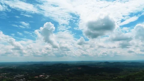 White clouds Flying On Blue Sky Stock Footage 275341735