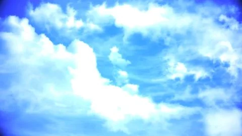White clouds flying blue sky time lapse. Dark storm clouds are moving fast at Stock Illustration