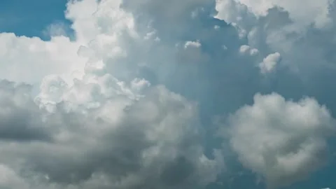 White clouds flying on Clear Azure Blue Sky Beautiful View, Timelapse nature Stock Footage 336568942