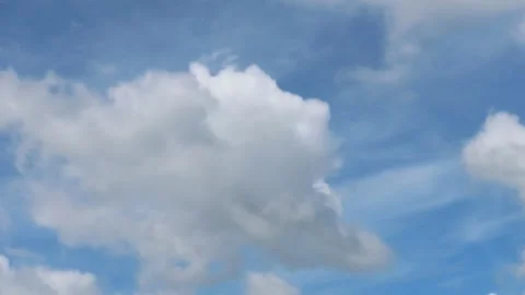 White Clouds Flying,Blue sky time-lapse, Stock Footage 257908905