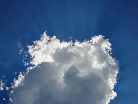 White clouds gently floating on the blue sky Stock Photos