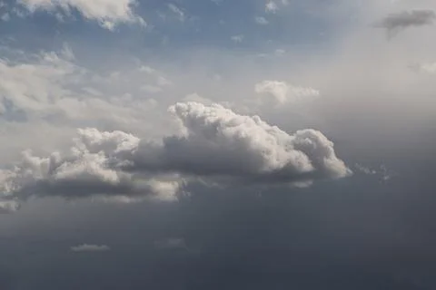 White clouds in gray sky, white clouds in twilight sky, Stock Photos