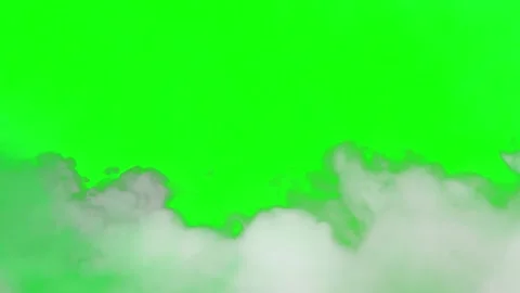 White clouds on green screen background. Fluffy cumulus clouds isolated for Stock Footage 340942874