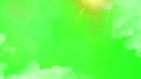 White clouds on green screen background with bright sun lens flare for video 库存影片 342897019