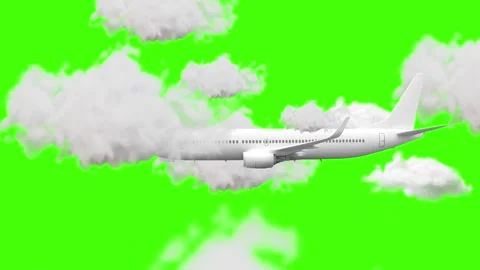 White Clouds Green Screen Chroma Key Vortex Motion Animation Background Video stock 341602095