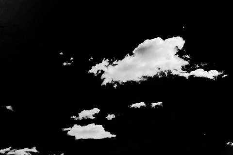 White clouds isolate on black background Stock Photos