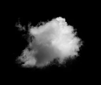 White clouds isolated on black background Stock Photos