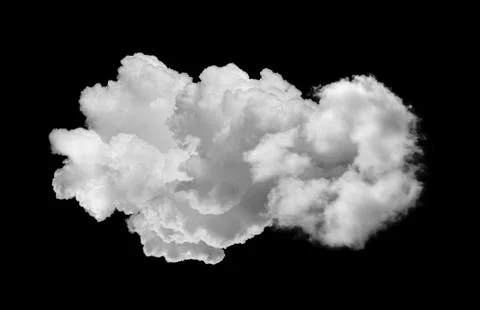 White clouds isolated on black background Stock Photos