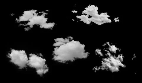 White clouds isolated on black Stock Photos