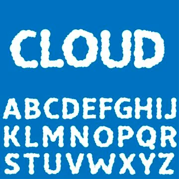 White Clouds letters Stock Illustration
