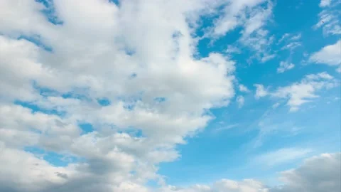 White clouds on light blue sky timelapse Stock Footage 131335255