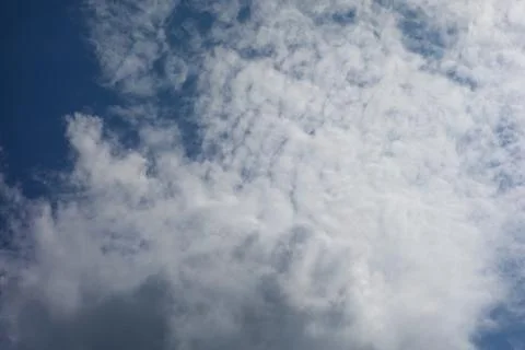 White clouds on light blue sky. Panorama view background or overlay elements  스톡 사진