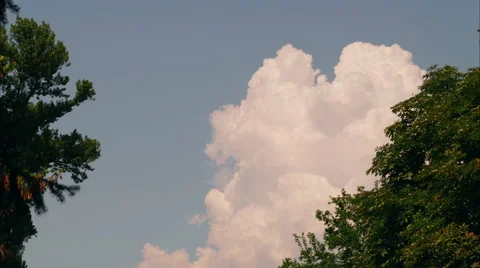 White clouds morphing on a blu sky in time-lapse Stock Footage 55652731